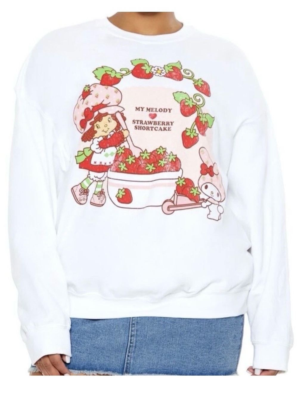 My Melody Strawberry Shortcake Sweatshirt Sanrio Hello Kitty Plus Size 1X NWT